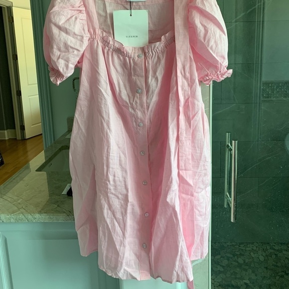 SLEEPER BRIGITTE MINI DRESS IN PINK - Picture 11 of 16